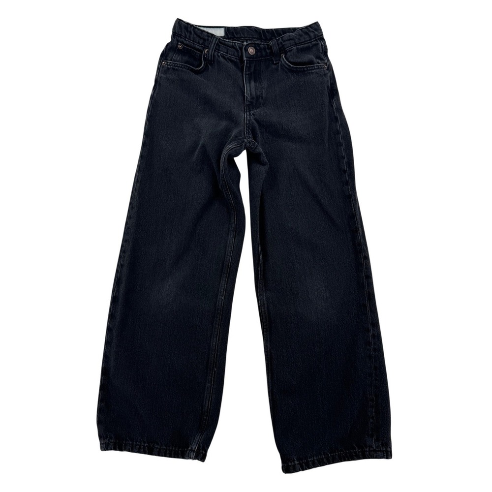 Zara Wide Leg Jeans Kids Size 12-13 Years Black Excellent Relaxed Fit Denim